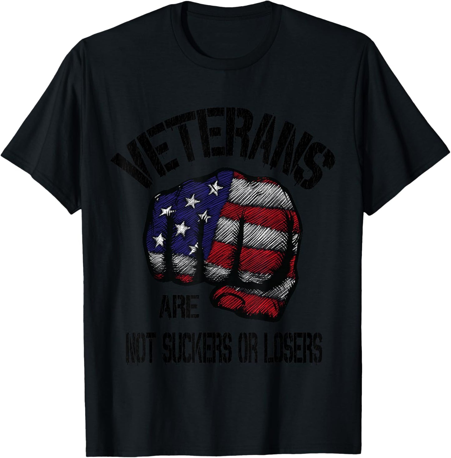 Veterans Are Not Suckers Or Losers Anti Trump Vets Heroes T-Shirt - T-Shirt | Black