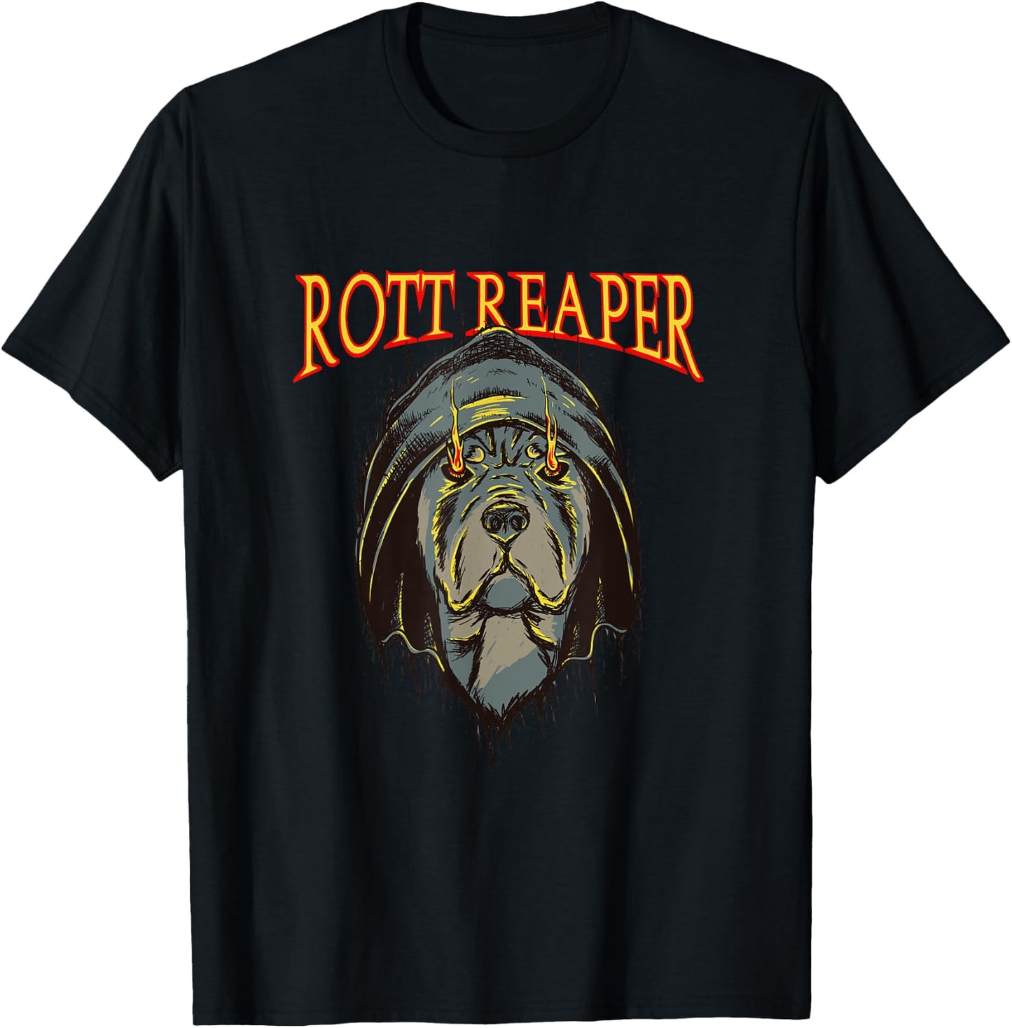 Rottweiler Grim Reaper - Cool Dog Lover Biker Horror T-Shirt - T-Shirt | Black