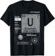 Uranium (U) Element | Atomic Number 92 Science Chemistry T-Shirt - T-Shirt | Black