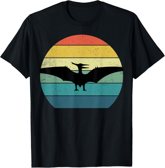 Pteranodon Dinosaur Animal Retro Vintage Aesthetic T-Shirt - T-Shirt | Black