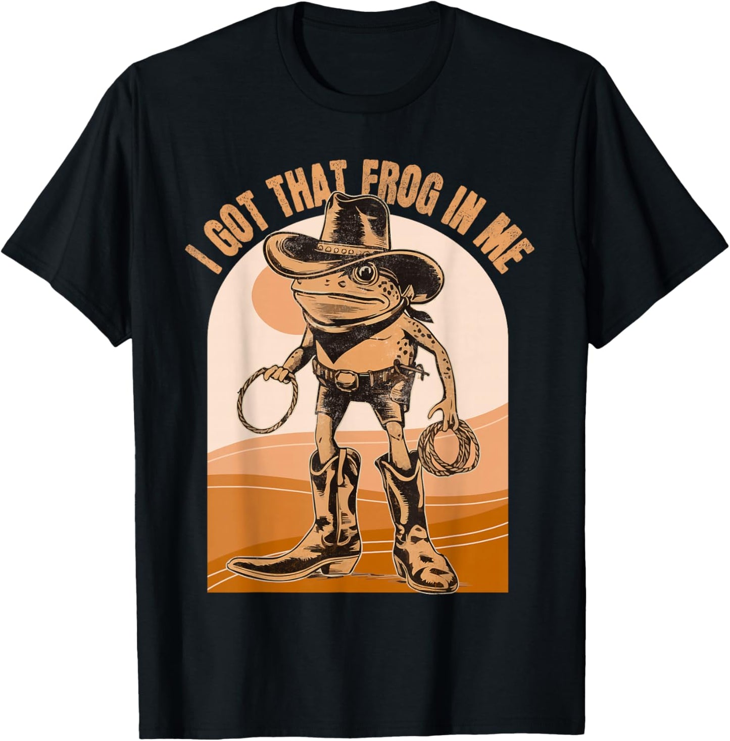 I Got That Frog in Me Meme Cowboy Funny Frog T-Shirt - T-Shirt | Black
