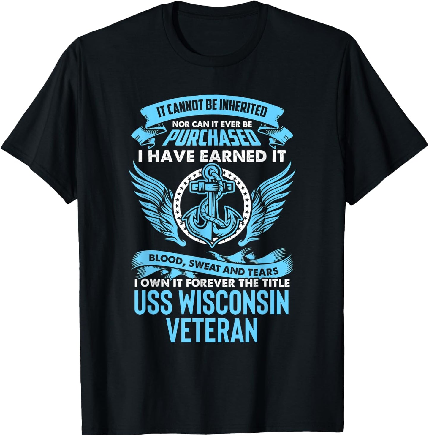 USS Wisconsin BB-64 Battleship T-Shirt - T-Shirt | Black