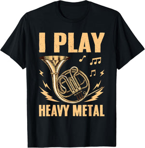 Cool French Horn Art Women Marching Band Horn Player T-Shirt - T-Shirt | Black