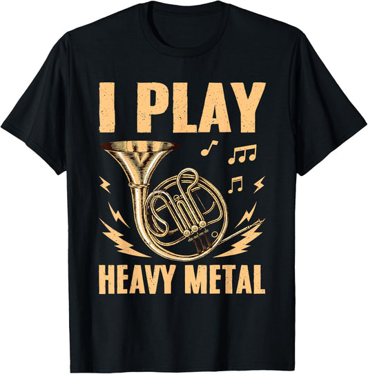 Cool French Horn Art Women Marching Band Horn Player T-Shirt - T-Shirt | Black