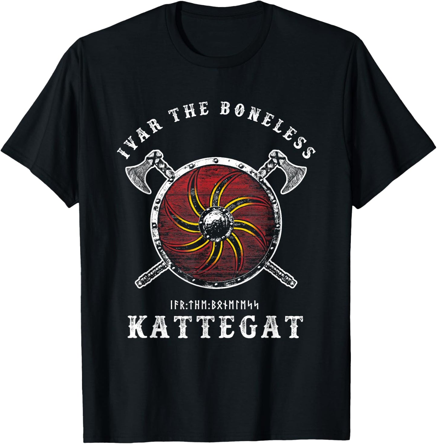 Ivar the Boneless - Kattegat Viking Shield T-Shirt - T-Shirt | Black