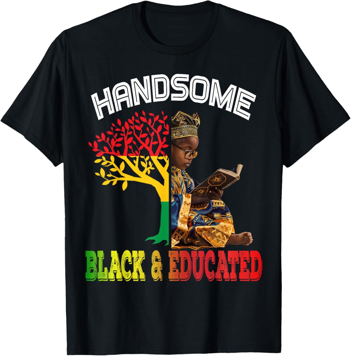 Handsome Black Educated African Black History African Kids T-Shirt - T-Shirt | Black