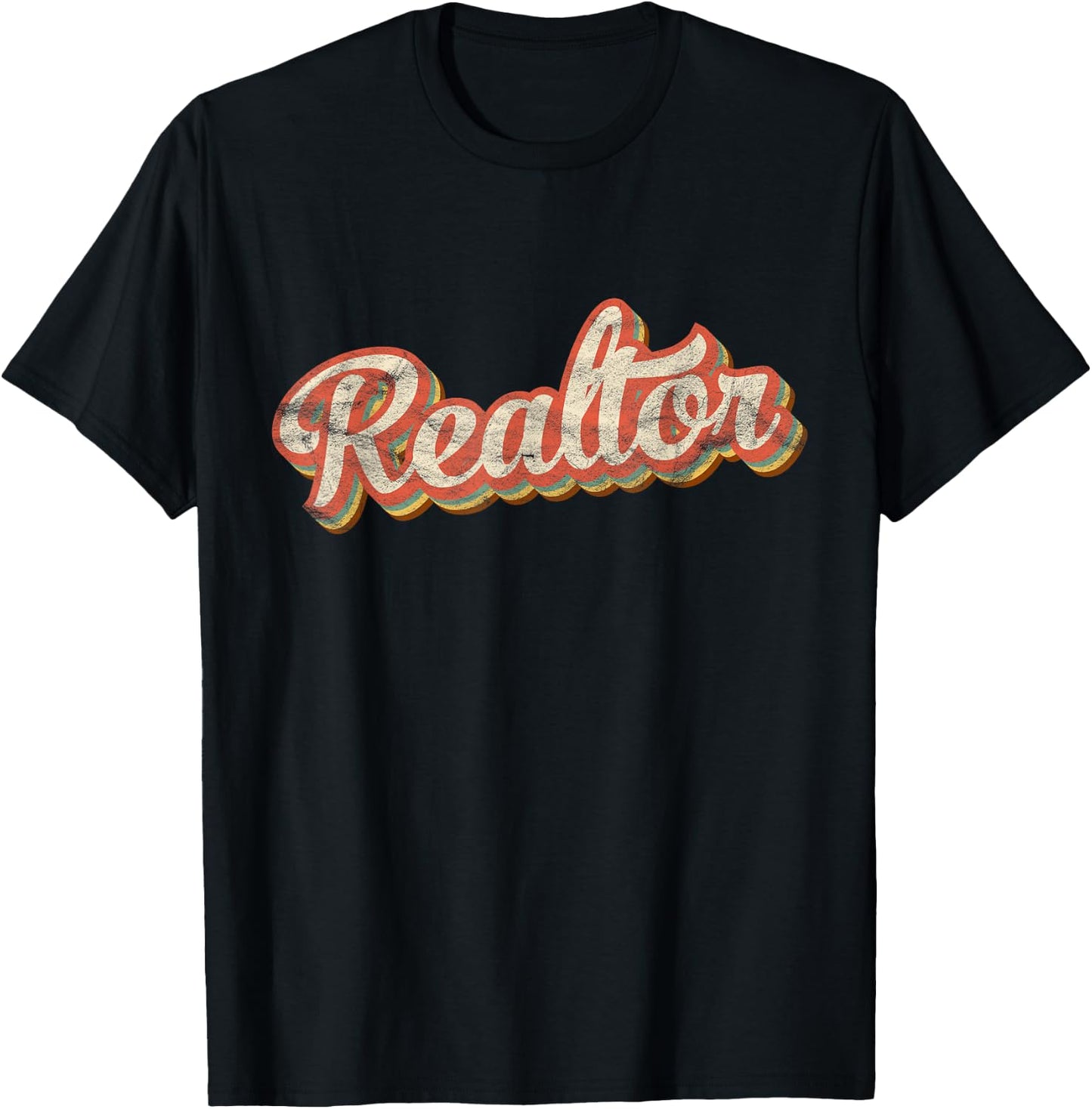 Retro Style Realtor Gift Vintage Broker Real Estate Agent T-Shirt - T-Shirt | Black