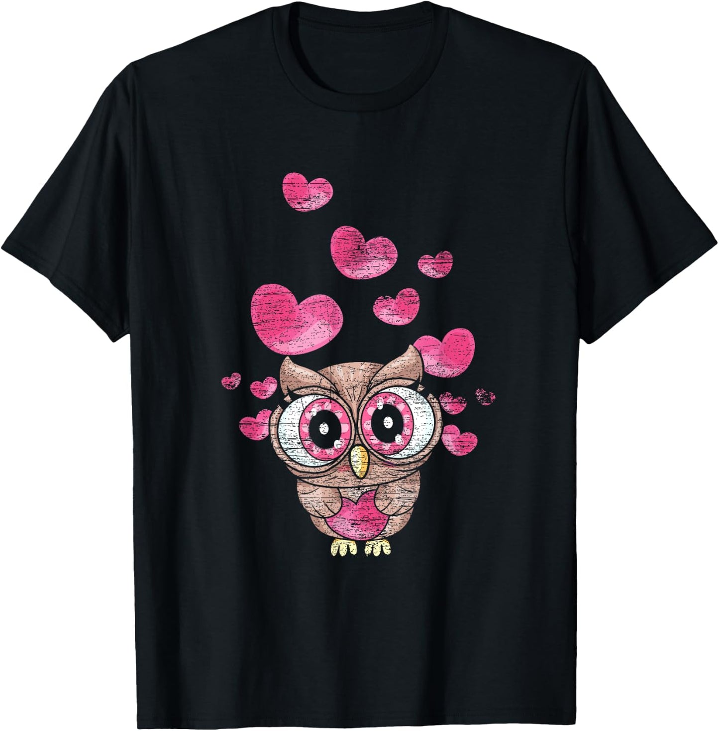 Cute Bird Women Girls Kids Owl T-Shirt - T-Shirt | Black