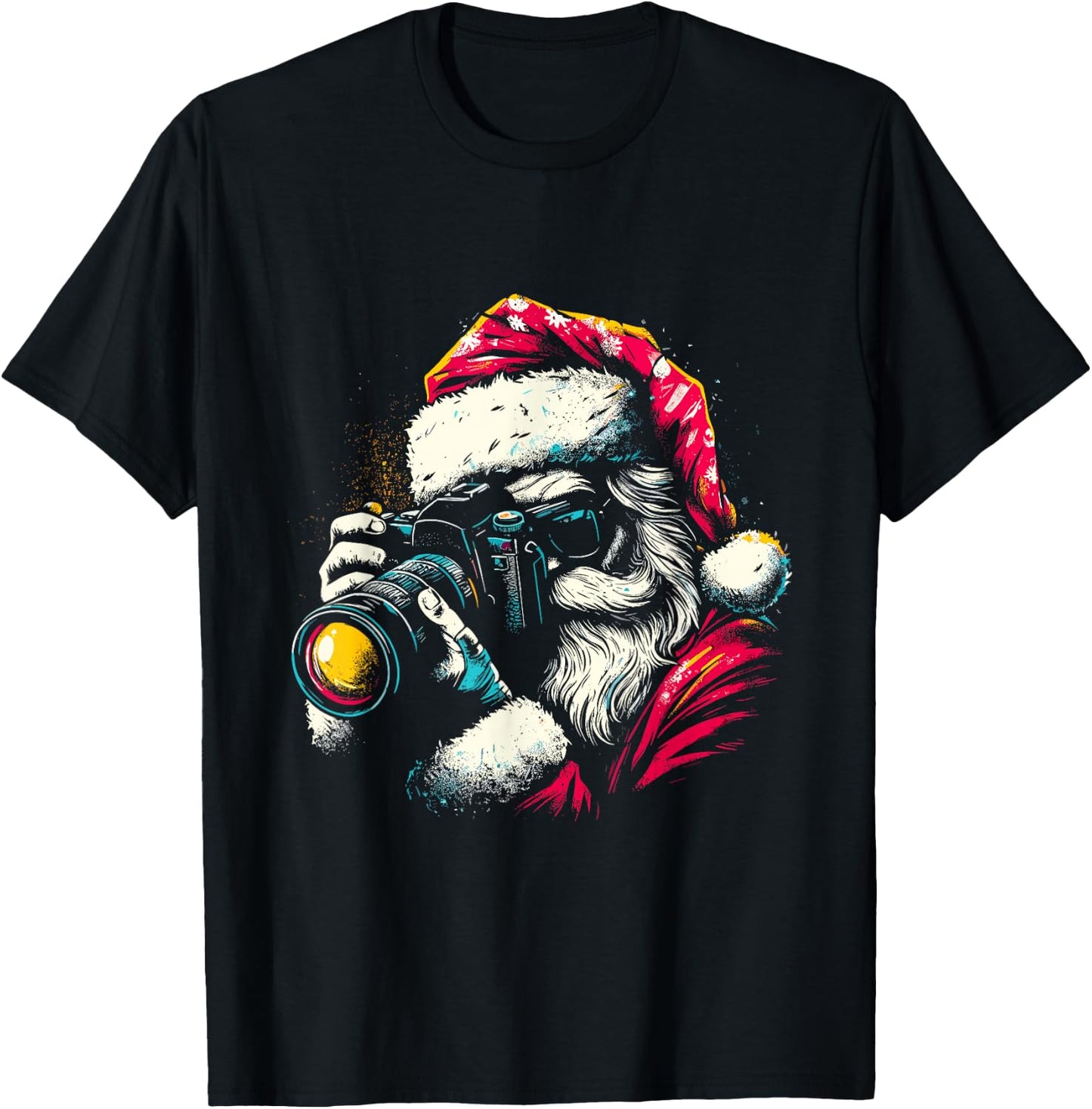 Santa Claus Photographer - Vintage Christmas Costume Lover T-Shirt - T-Shirt | Black