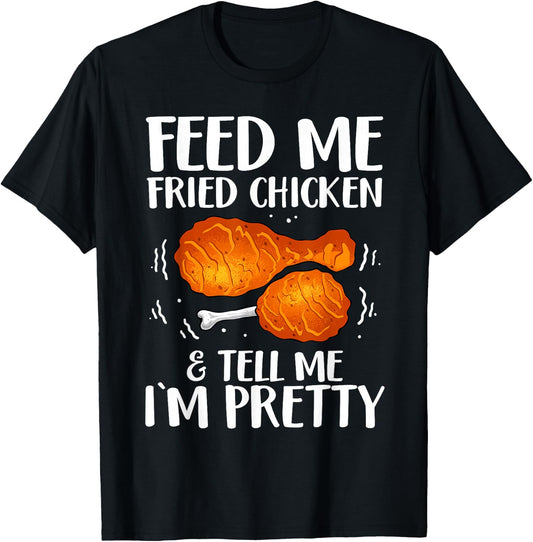 Funny Fried Chicken Art Girls Fried Chicken Lovers T-Shirt - T-Shirt | Black