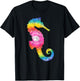 Colorful Polka Dot Tie Dye Seahorse International Dot Day T-Shirt - T-Shirt | Black