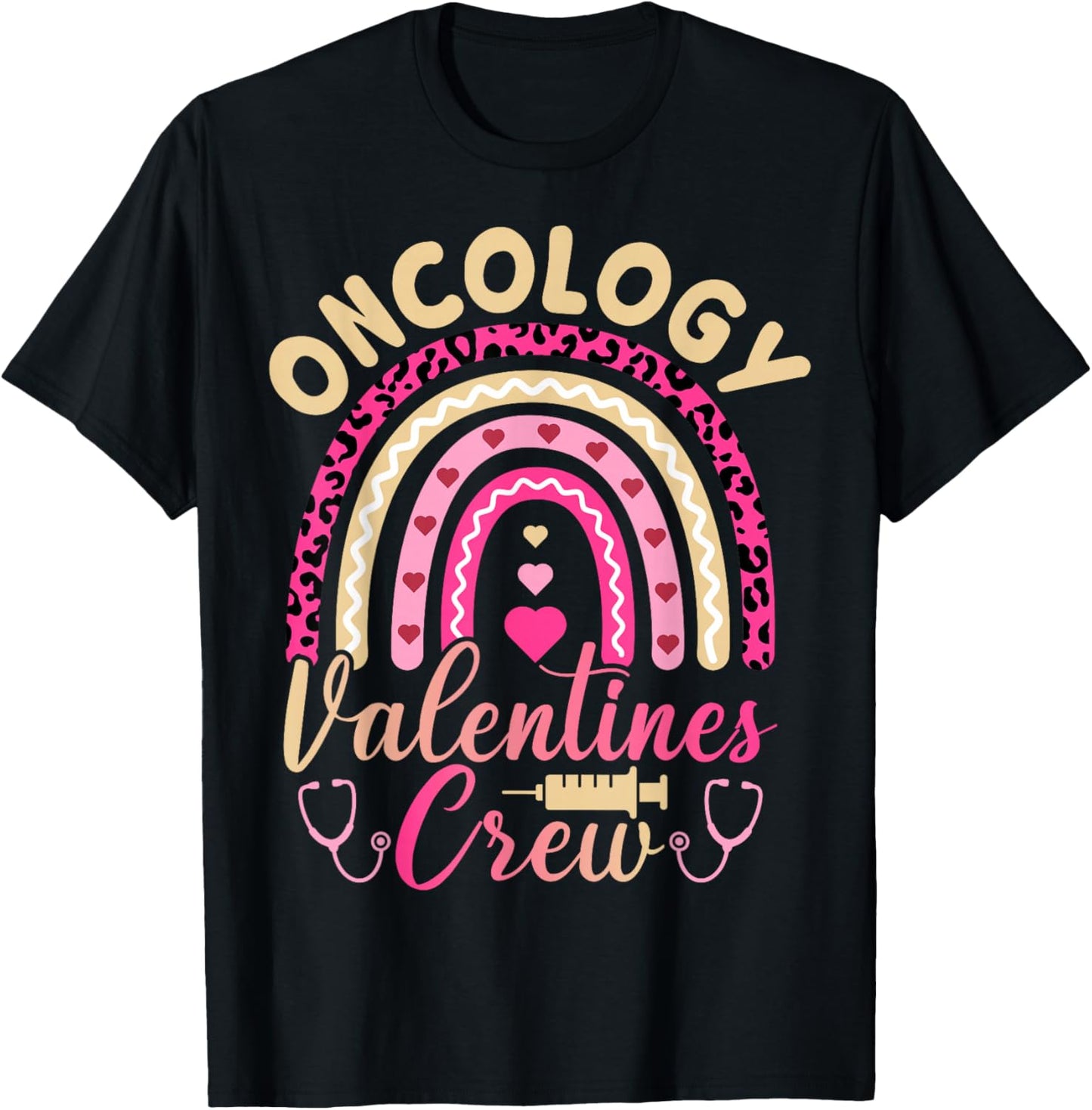 Oncology Valentines Crew - Oncology Nurse Valentine's Day T-Shirt - T-Shirt | Black
