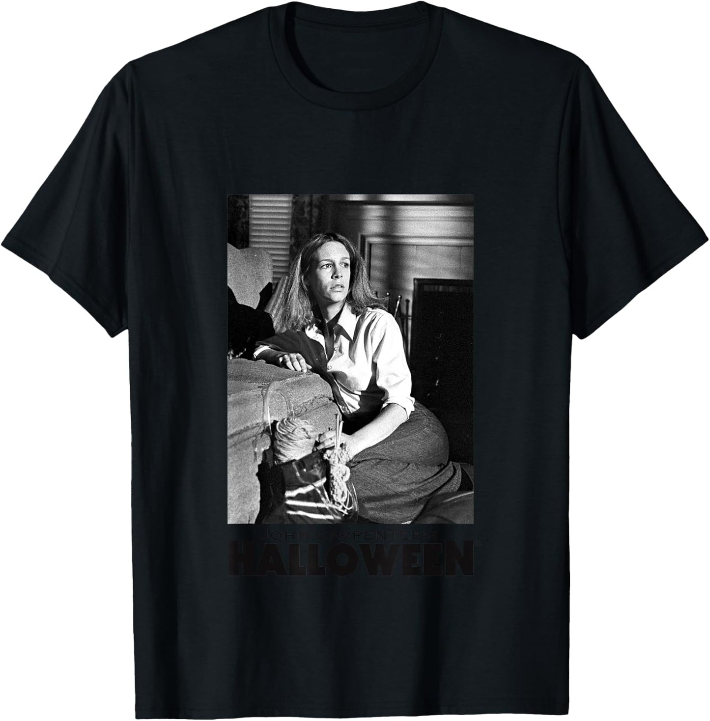 Halloween Laurie Strode Hiding From Michael T-Shirt - T-Shirt | Black