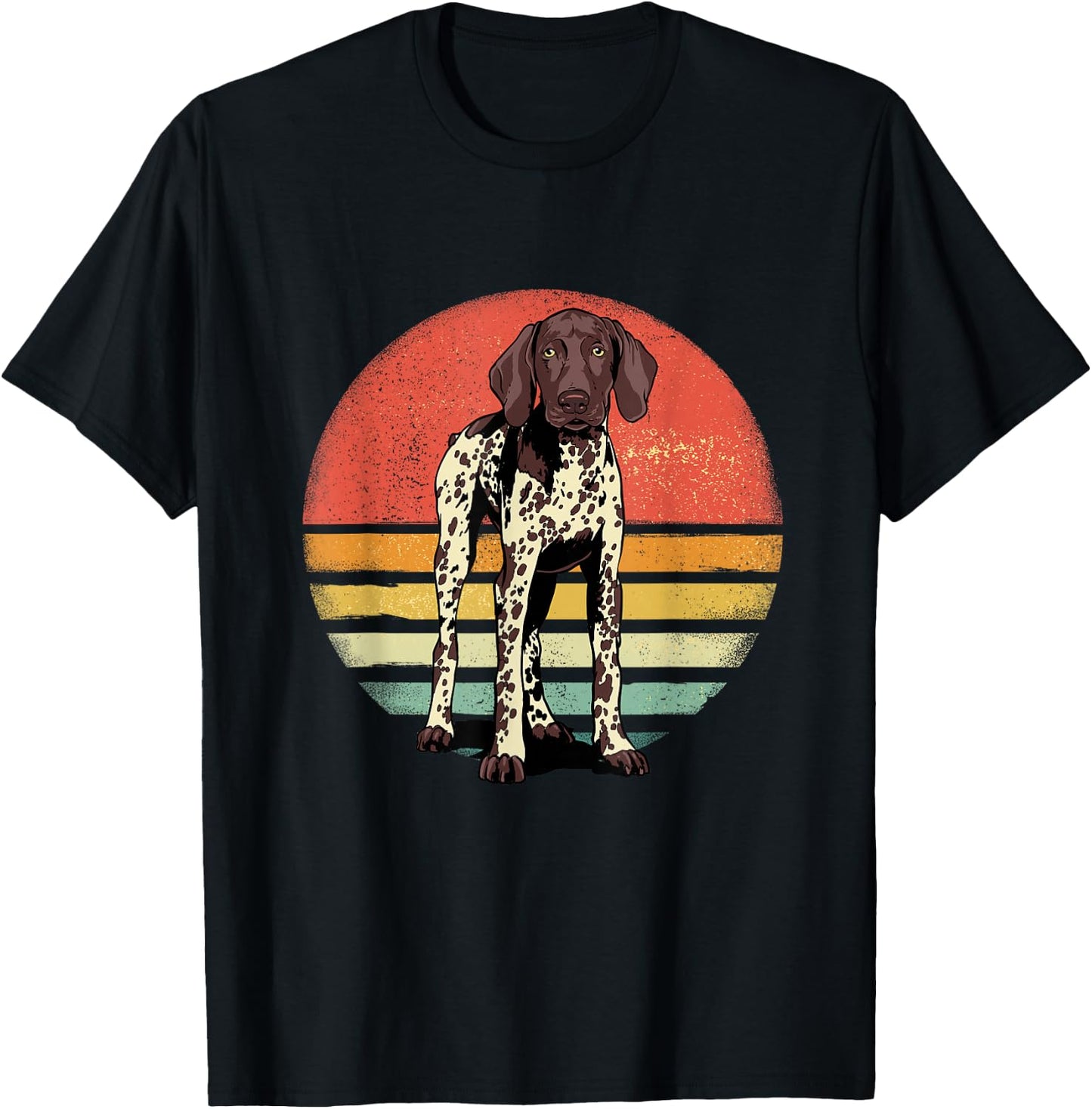 GSP Shirt Retro German Shorthaired Pointer Dog GSP Mom Dad T-Shirt - T-Shirt | Black