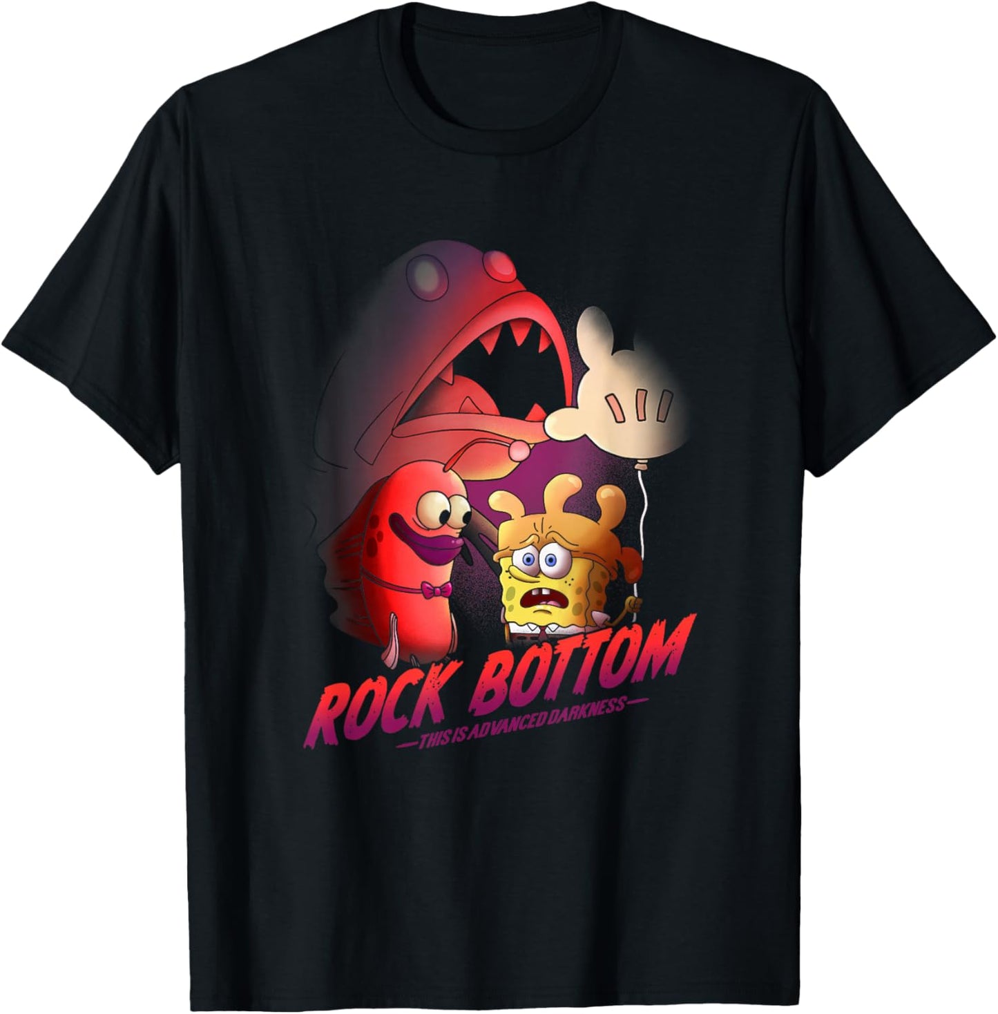 SpongeBob SquarePants Rock Bottom This Is Advanced Darkness T-Shirt - T-Shirt | Black