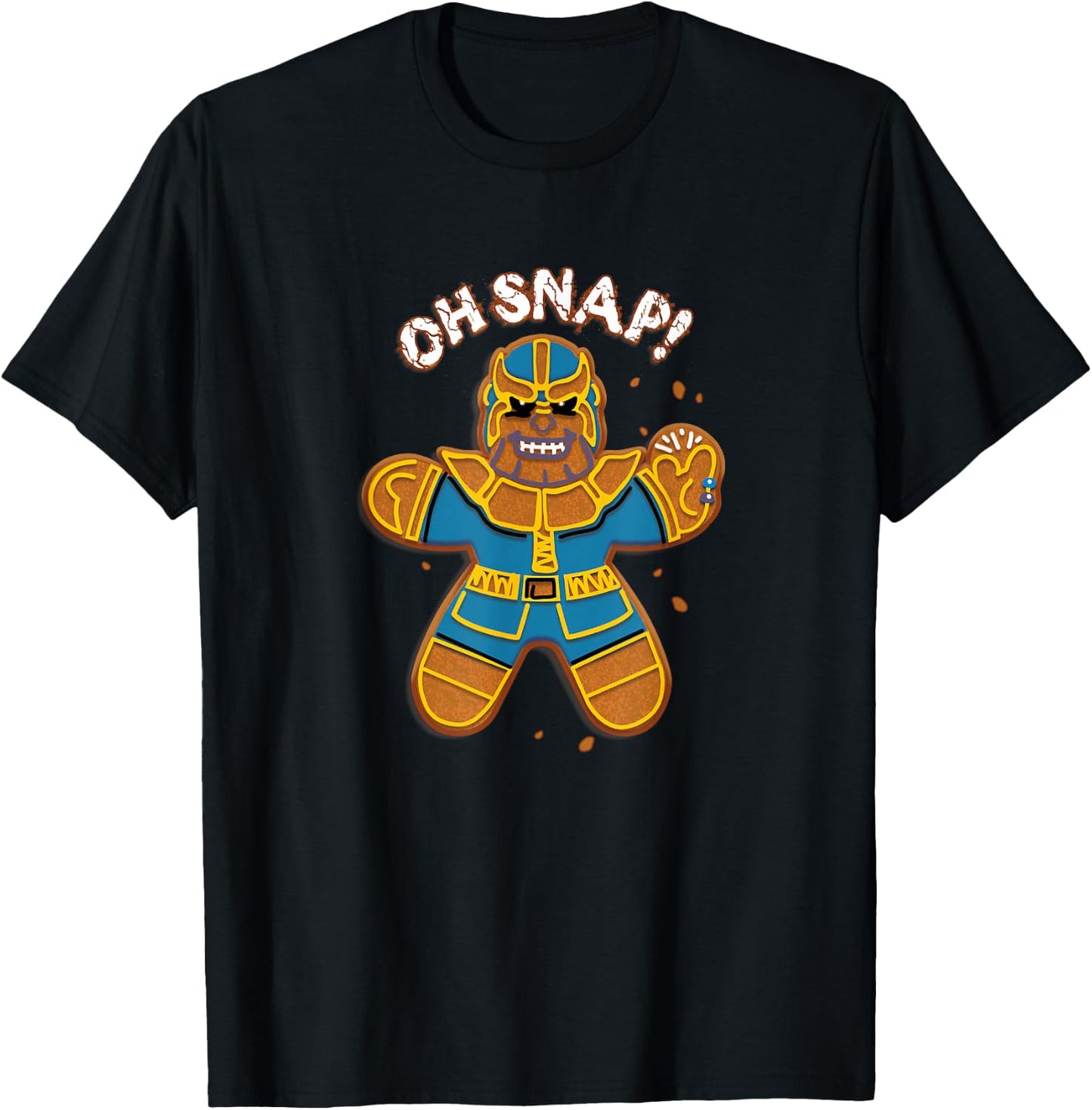 Marvel Christmas Thanos Gingerbread Oh Snap T-Shirt - T-Shirt | Black