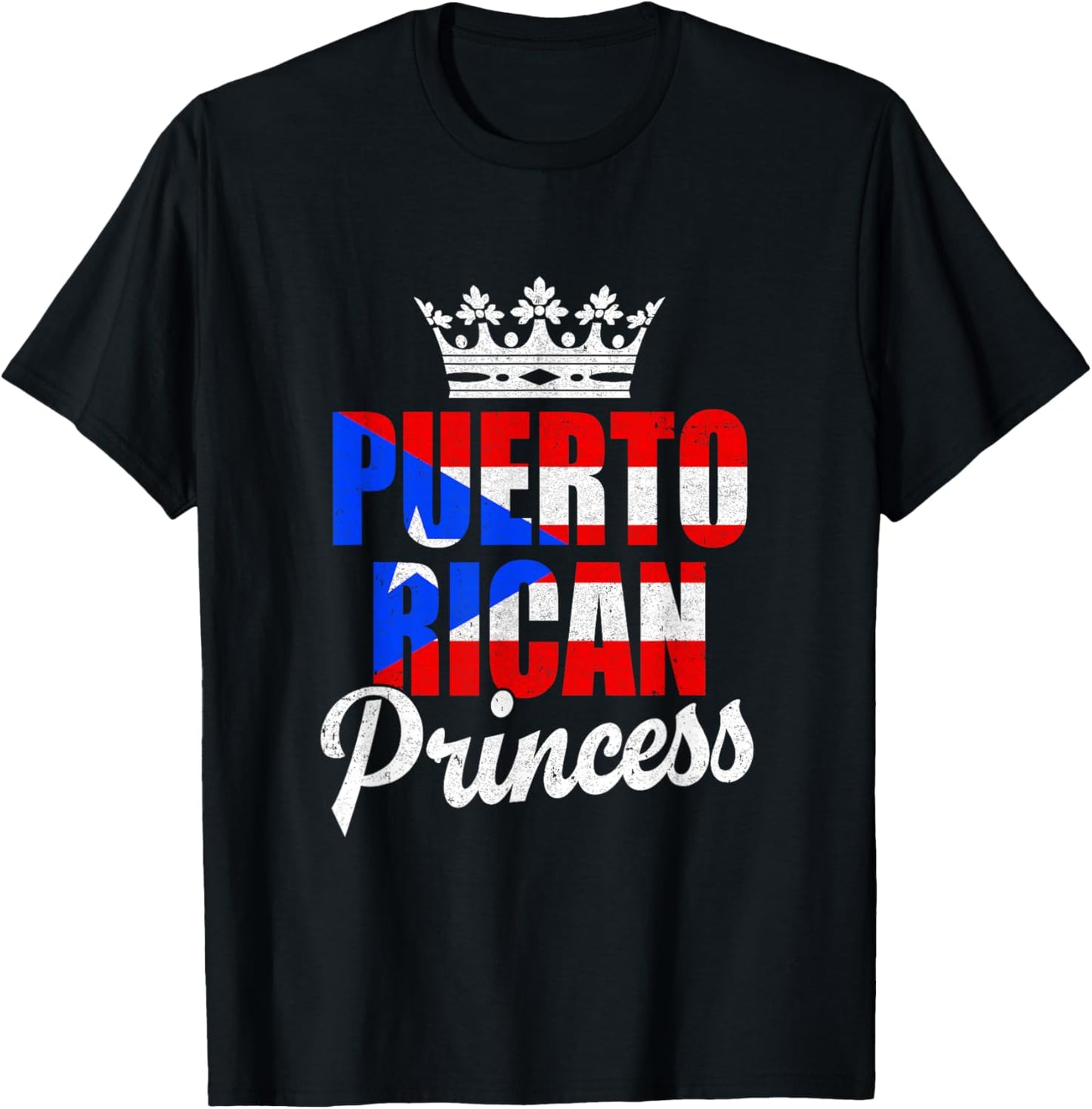 Funny Puerto Rico Graphic Women Girls Puerto Rican Princess T-Shirt - T-Shirt | Black