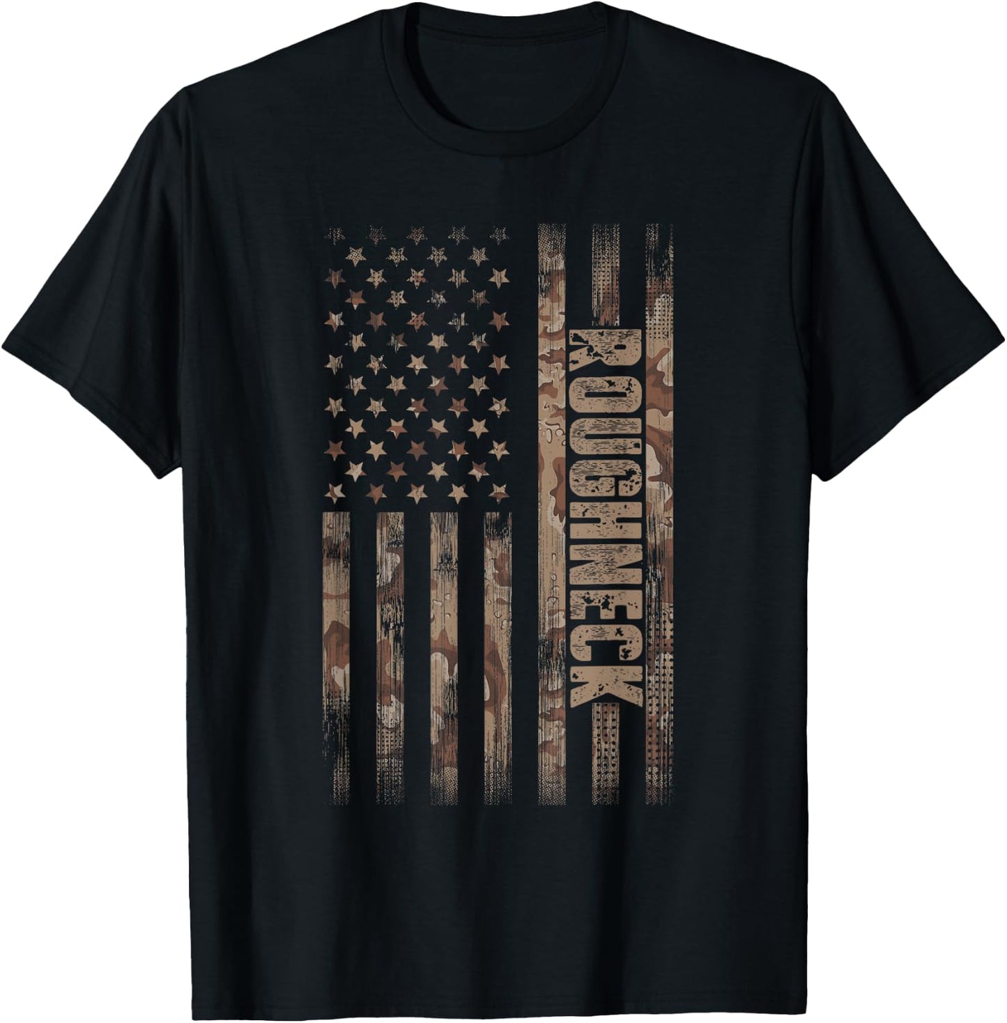 Roughneck American Flag Oilfield T-Shirt - T-Shirt | Black