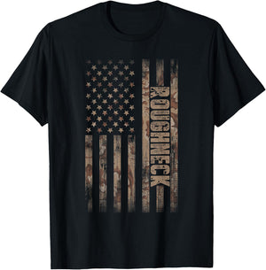 Roughneck American Flag Oilfield T-Shirt - T-Shirt | Black