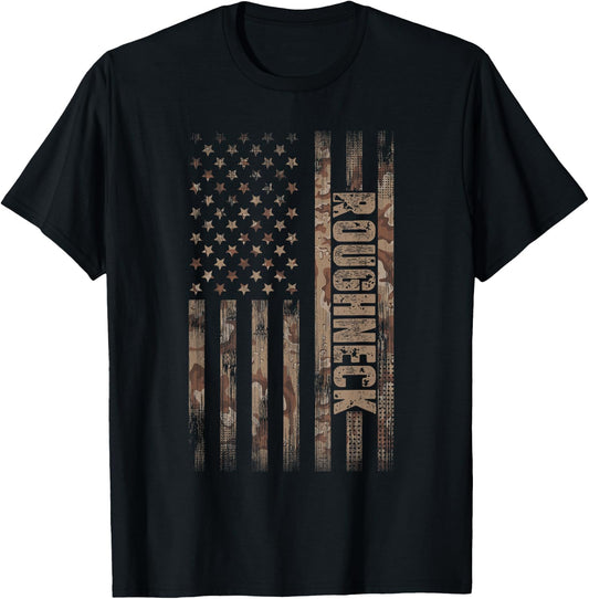 Roughneck American Flag Oilfield T-Shirt - T-Shirt | Black
