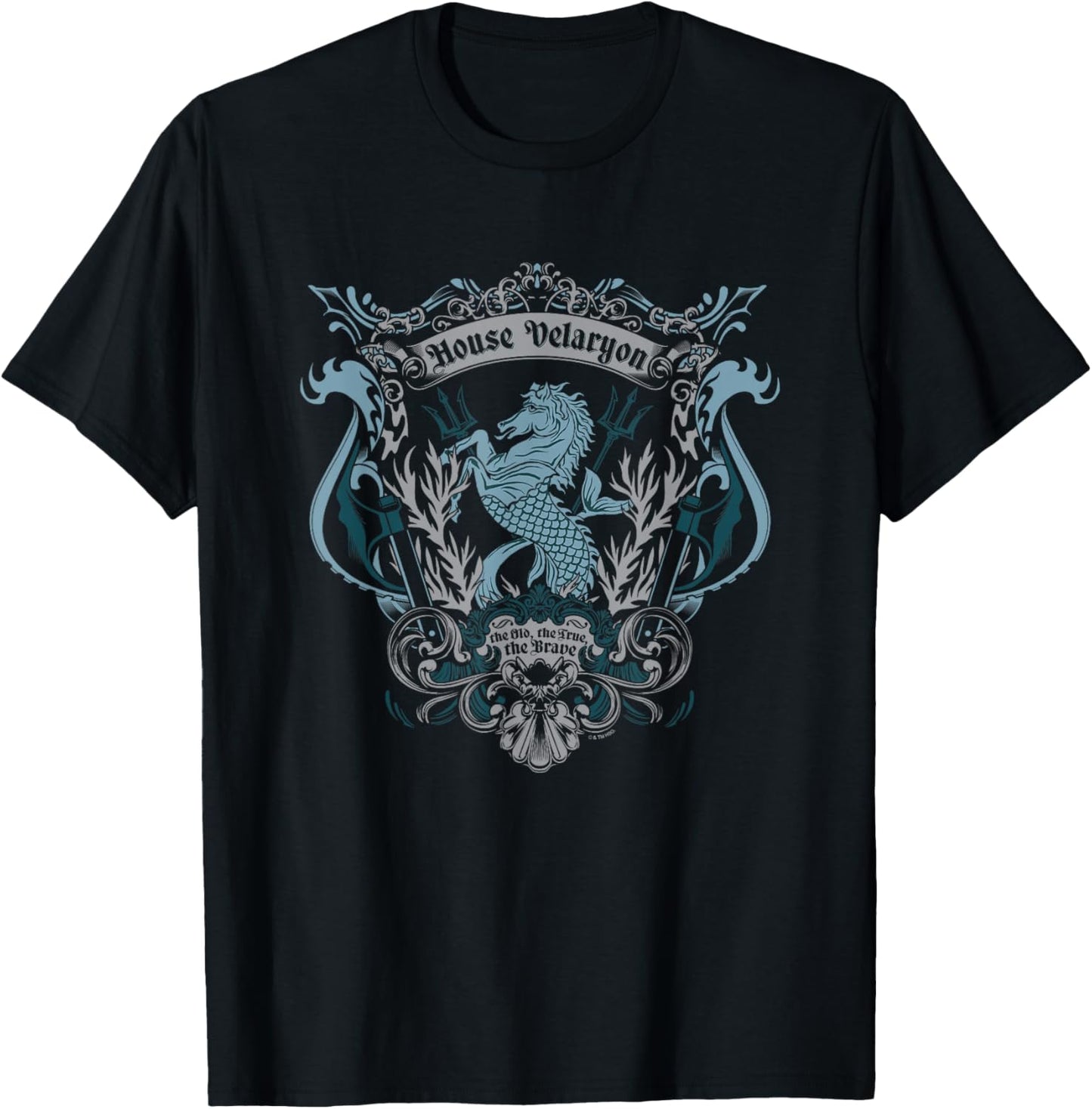 Game Of Thrones Iconic House Velaryon Old True Brave Logo T-Shirt - T-Shirt | Black