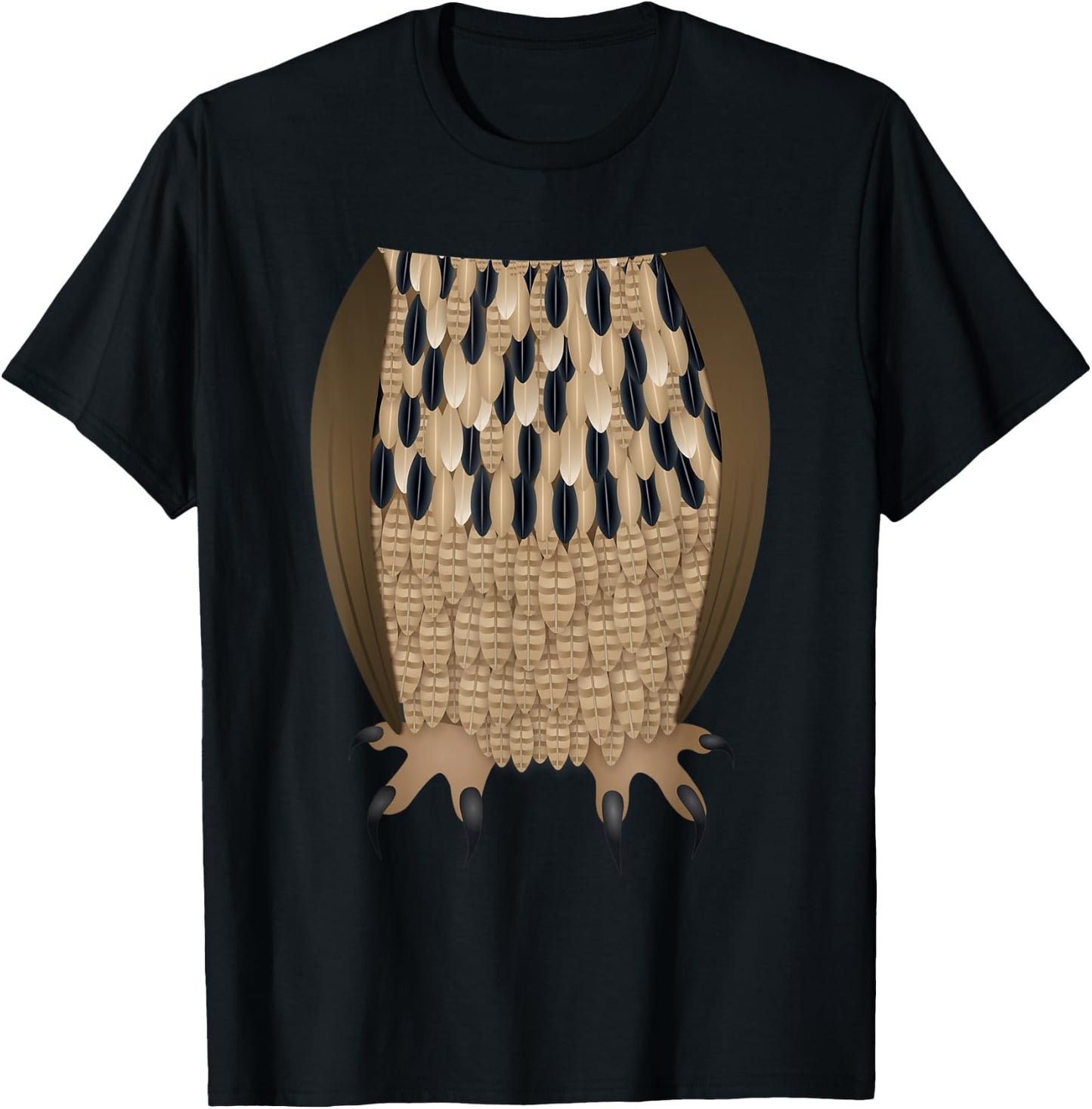 Funny Owl Easy Headless Halloween Costume Bird Outfit T-Shirt - T-Shirt | Black