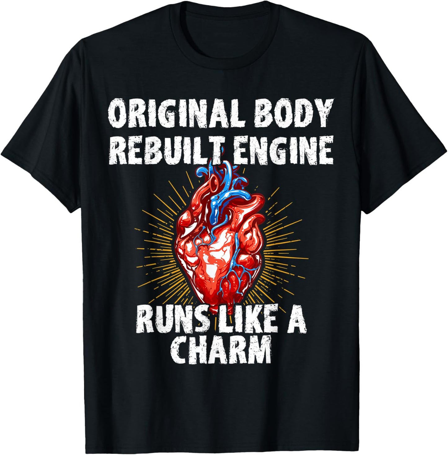 Original Body Rebuilt Engine Runs Like A Charm Vintage T-Shirt - T-Shirt | Black