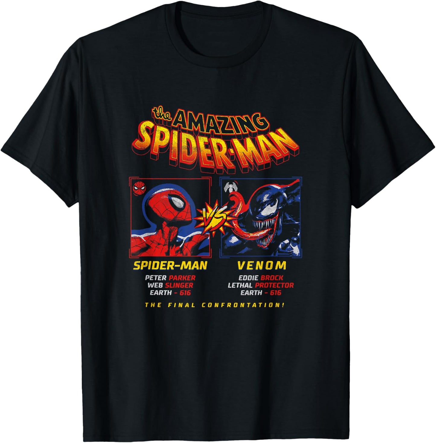 Marvel Spider-Man VS Venom Final Confrontation Vintage Ad T-Shirt - T-Shirt | Black