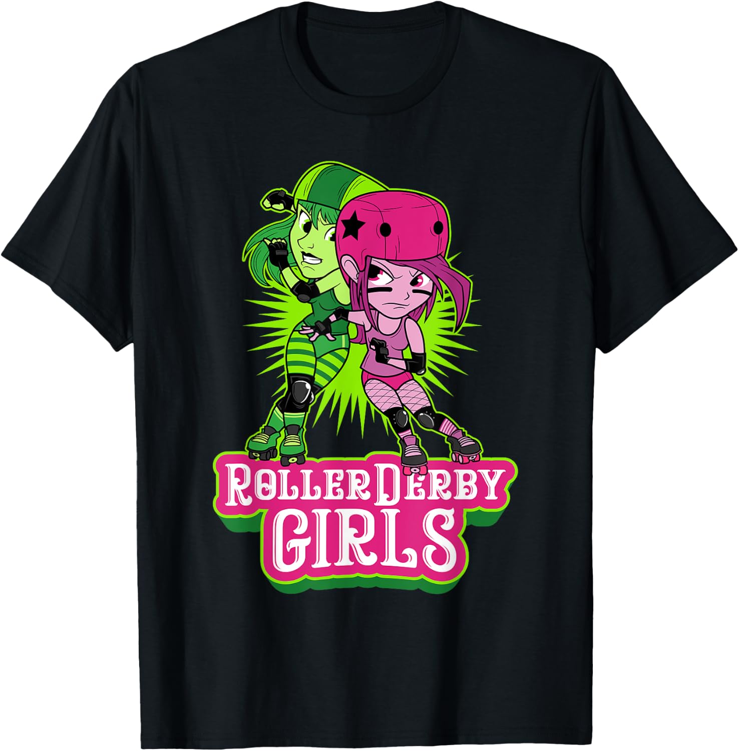 Roller Derby Girls Funny Jammer Skates Player T-Shirt - T-Shirt | Black