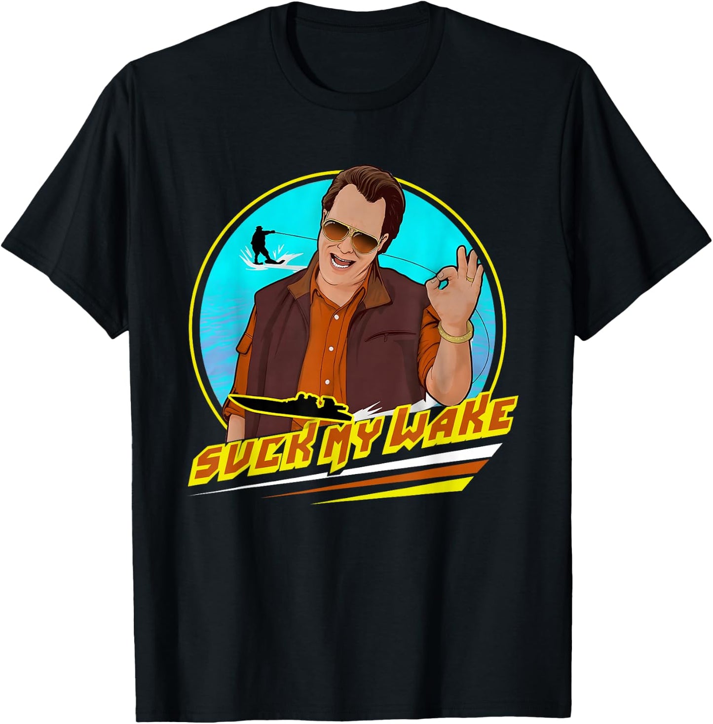 Suck My Wake Outdoors Vintage 70s Great T-Shirt - T-Shirt | Black