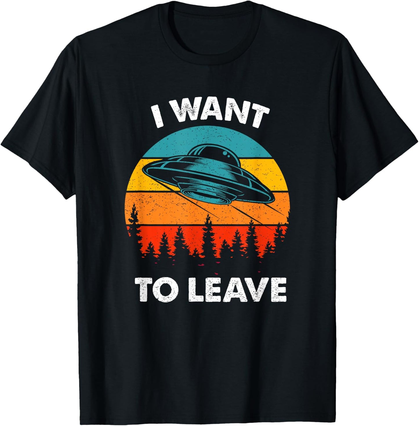 Funny Alien I want to leave Retro Vintage Style T-Shirt - T-Shirt | Black