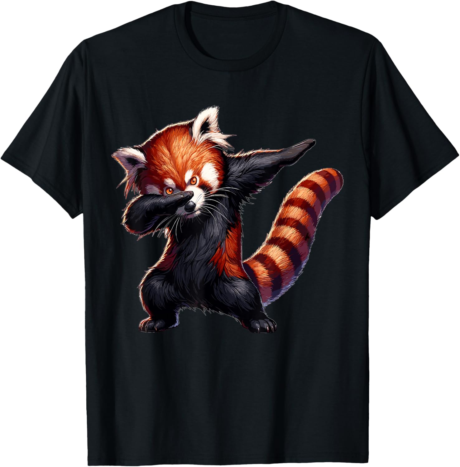 Red Panda Dabbing Panda Lovers T-Shirt - T-Shirt | Black