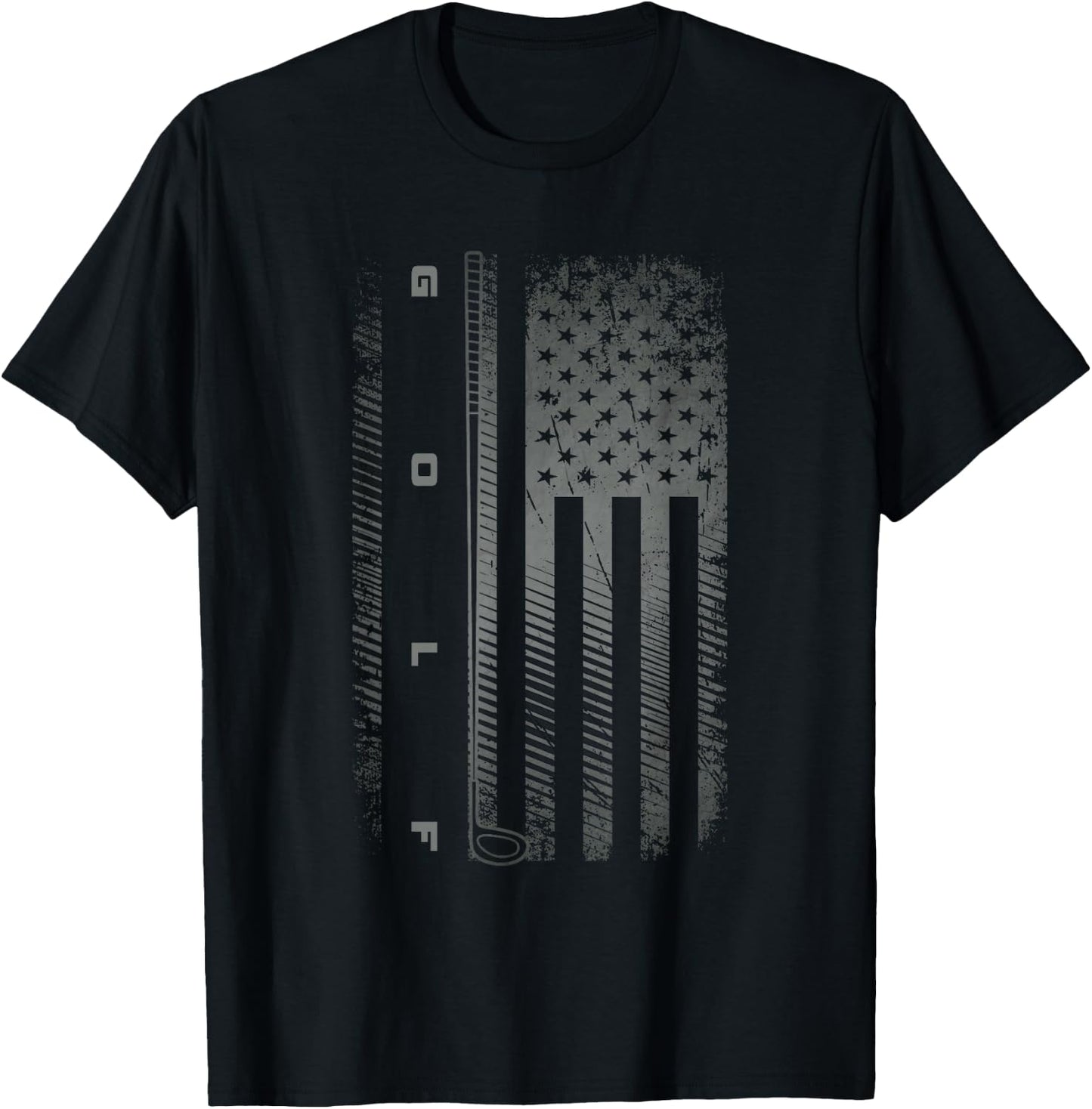 American Flag Golfer Golf T-Shirt - T-Shirt | Black