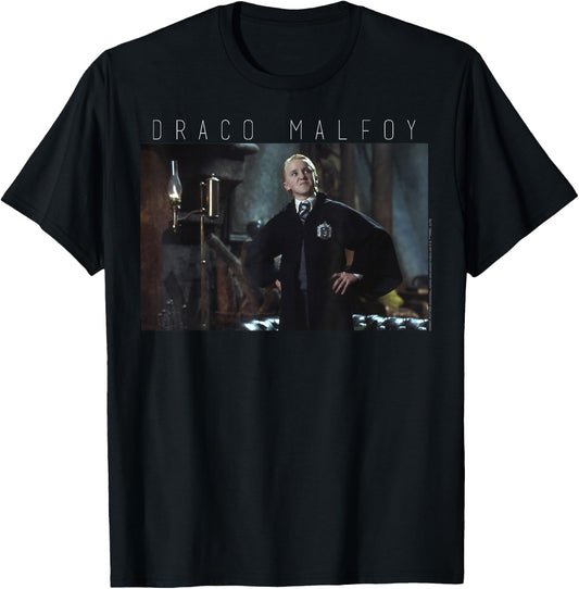 Harry Potter Draco Malfoy Text Portrait T-Shirt - T-Shirt | Black