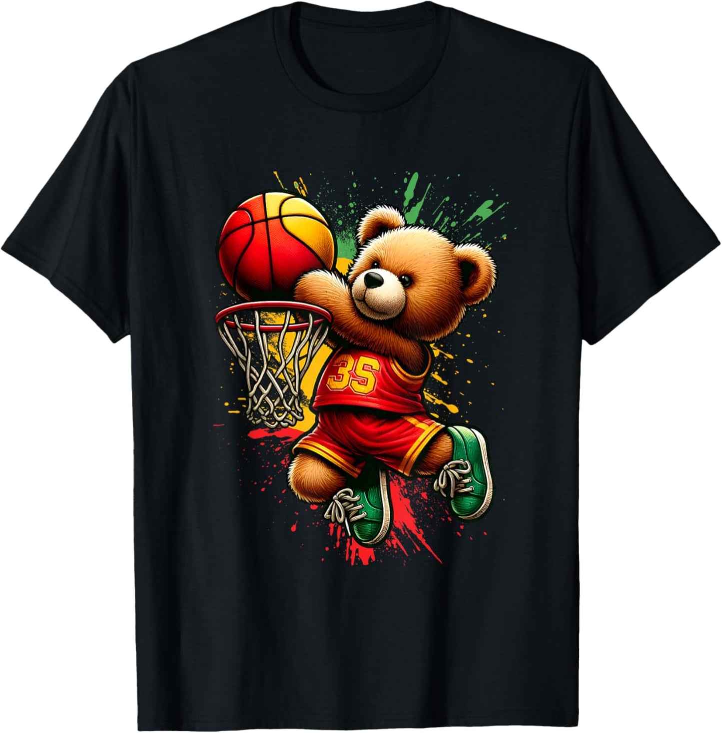 Black King Dunking Basketball Black history Teddy Bear 1865 T-Shirt - T-Shirt | Black
