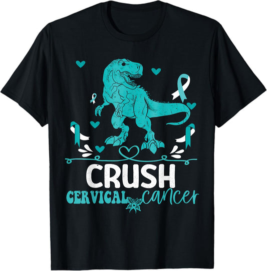 Kids Cervical Cancer Awareness Monster Truck Toddler Boy T-Shirt - T-Shirt | Black