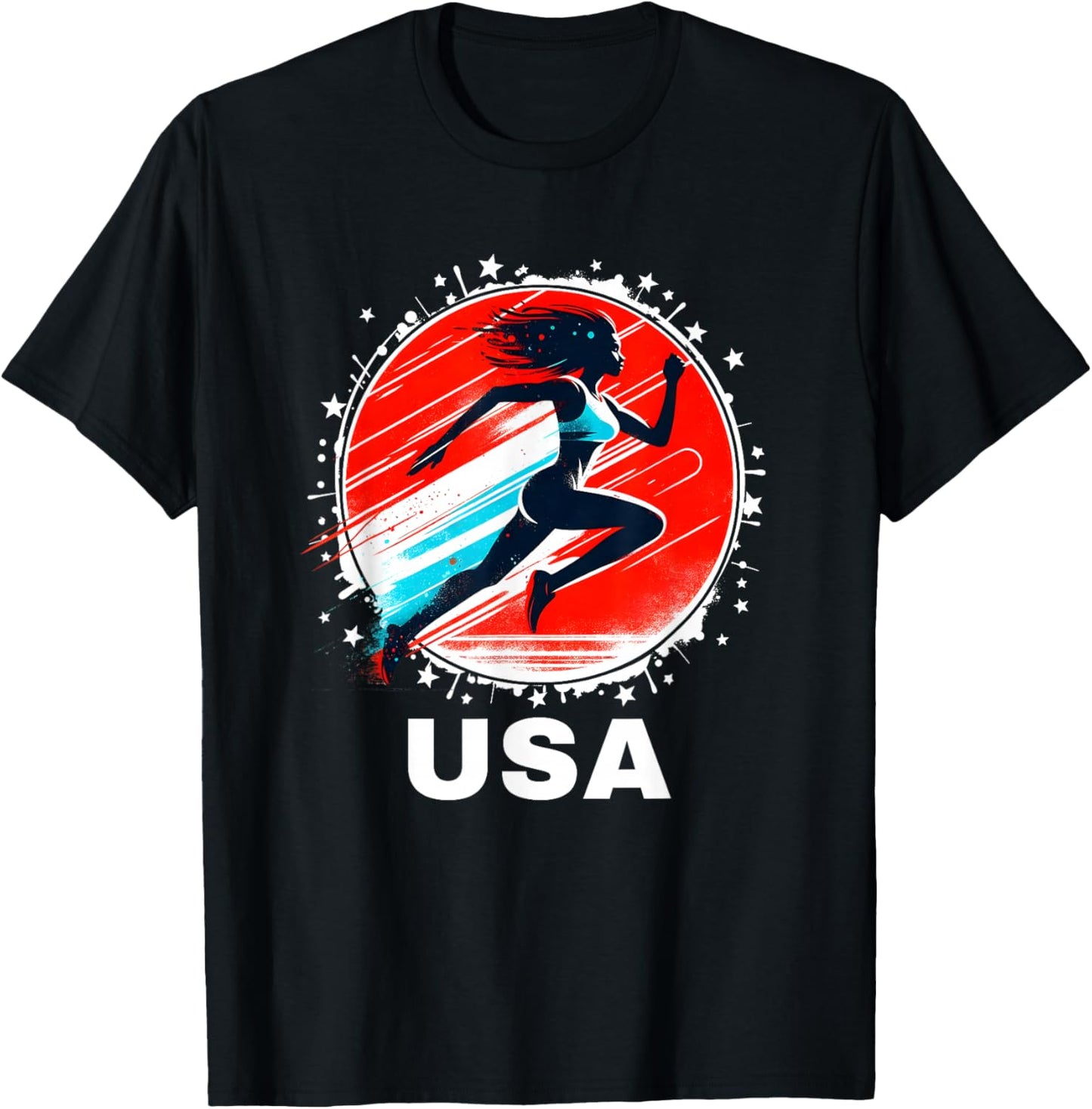 Track and Field Shirt Track & Field Apparel Run USA T-Shirt - T-Shirt | Black
