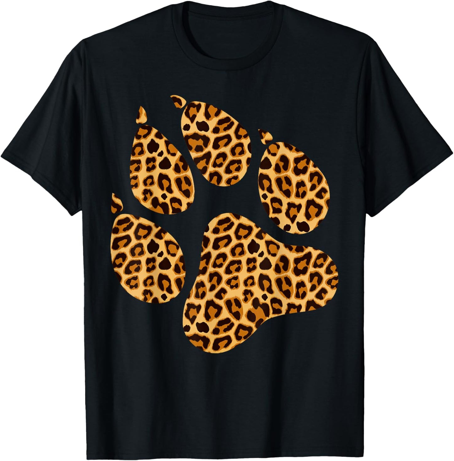 Funny Leopard Print Paw | Cool Cheetah Skin Boys Girls Gift T-Shirt - T-Shirt | Black