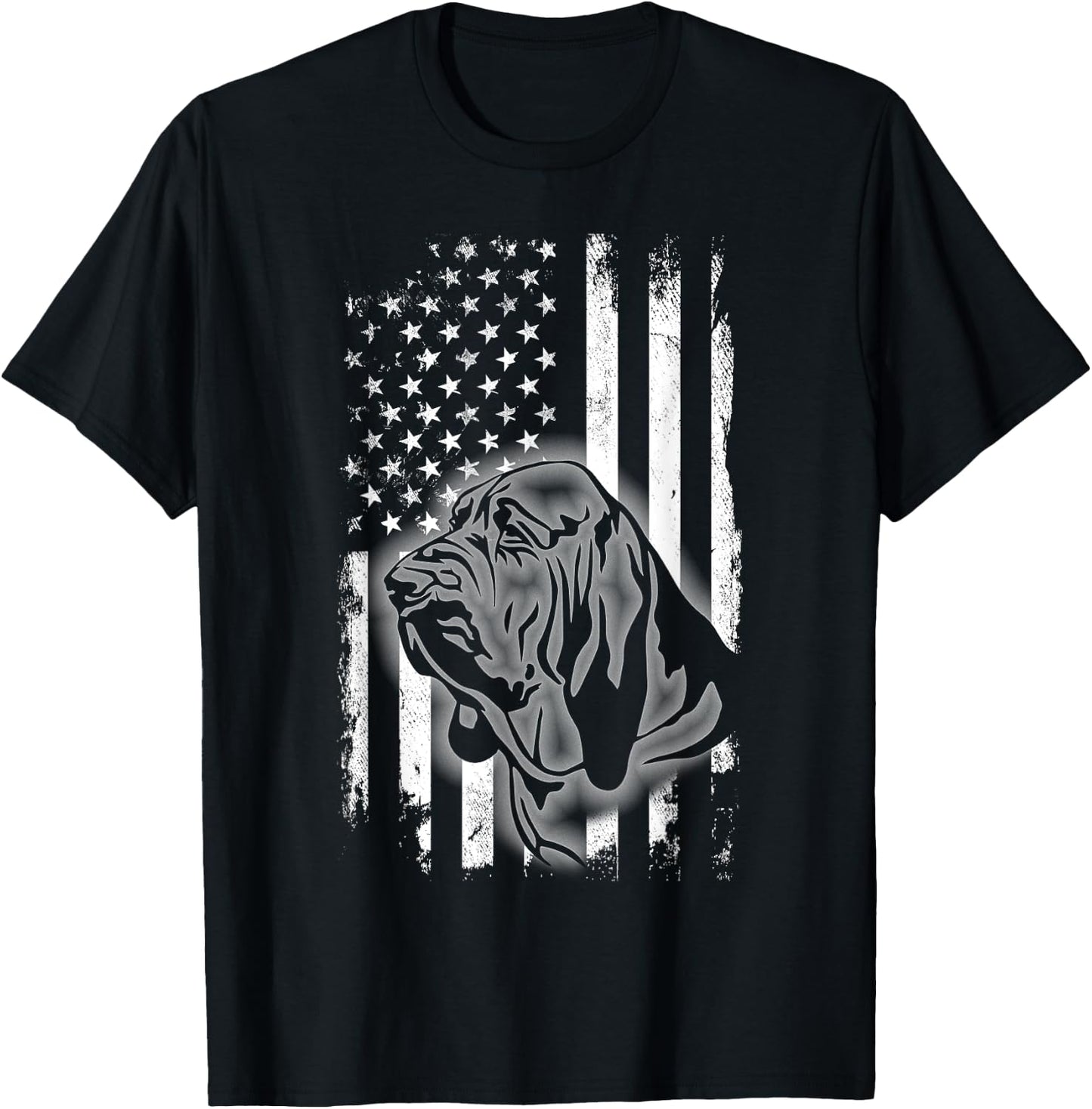 Bloodhound American Flag Cool USA Patriotic Dog Lover Gift T-Shirt - T-Shirt | Black
