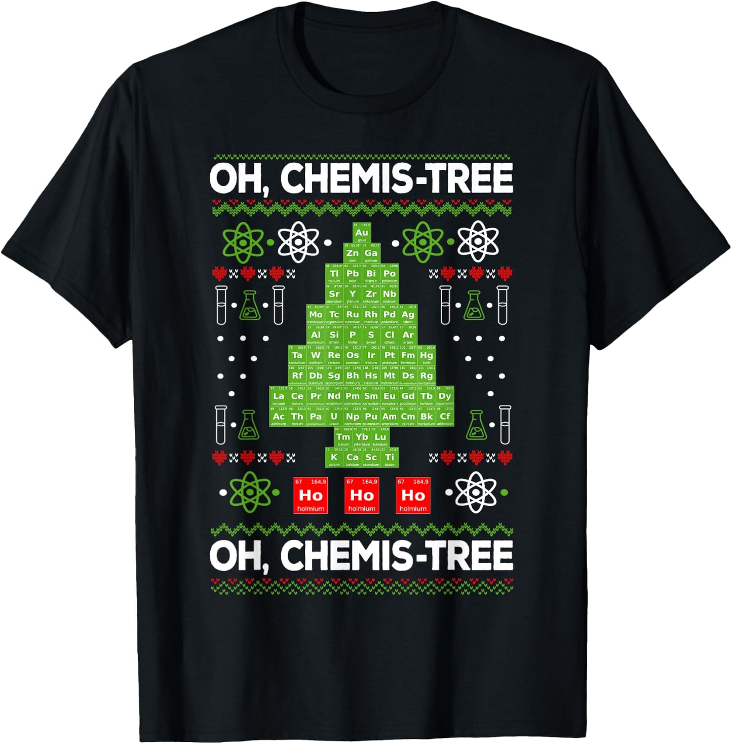 Periodic Table Tree Oh Chemistree Fun Chemistry Teacher Xmas Men Women Kids T-Shirt - T-Shirt | Black