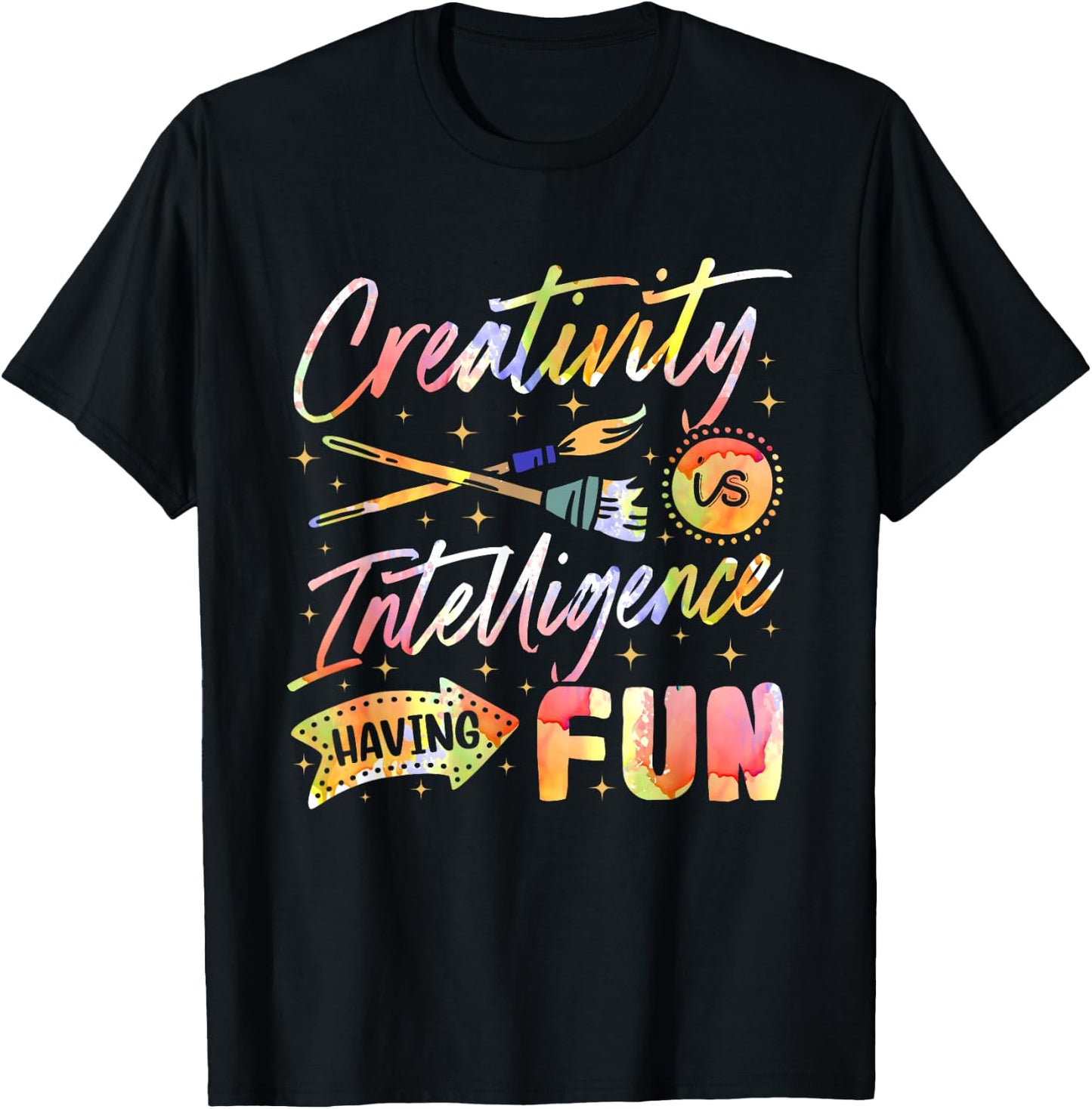 Creativity is intelligence, having fun sketching T-Shirt - T-Shirt | Black
