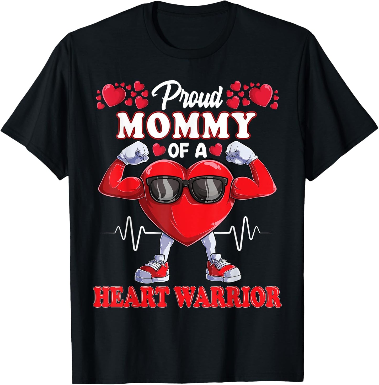 Proud Mommy of a Heart Warrior CHD Awareness T-Shirt - T-Shirt | Black