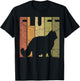 Cat Fluff Vintage Cat Lover Retro Cat Silhouette T-Shirt - T-Shirt | Black