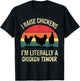 I Raise Chickens Im Literally A Chicken Tender Funny Vintage T-Shirt - T-Shirt | Black