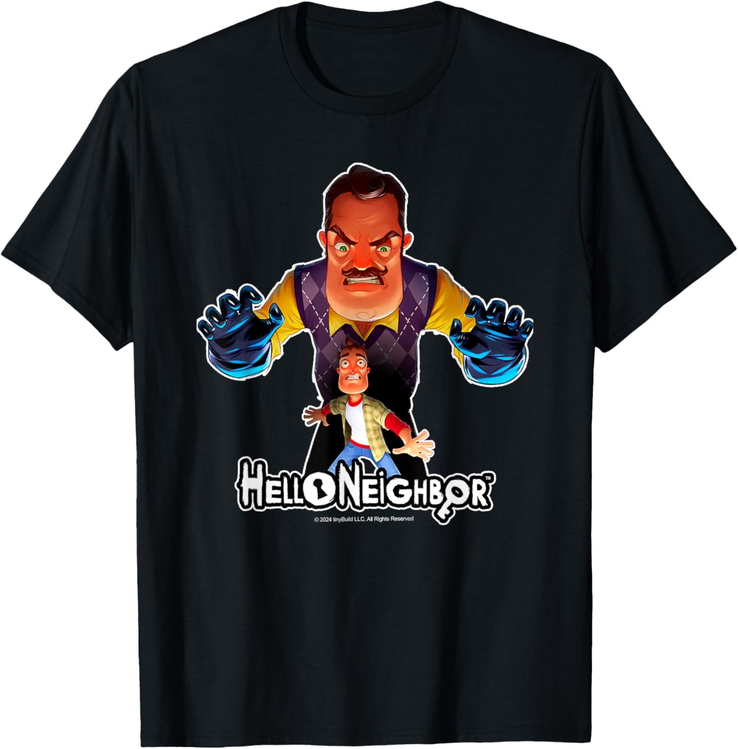 Hello Neighbor - Game Related Designs , Small, Blue T-Shirt - T-Shirt | Black