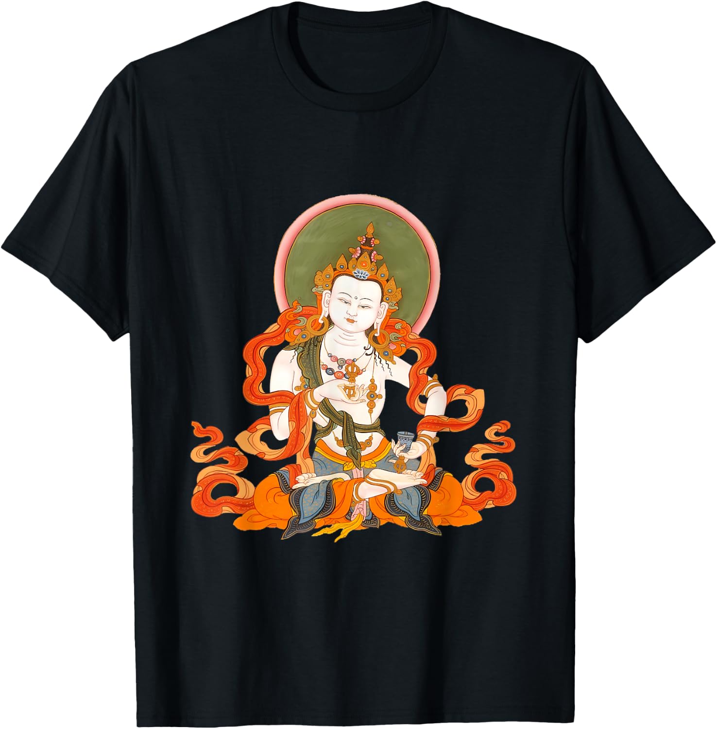 Tibetan Vajrasattva Buddha T-Shirt - T-Shirt | Black