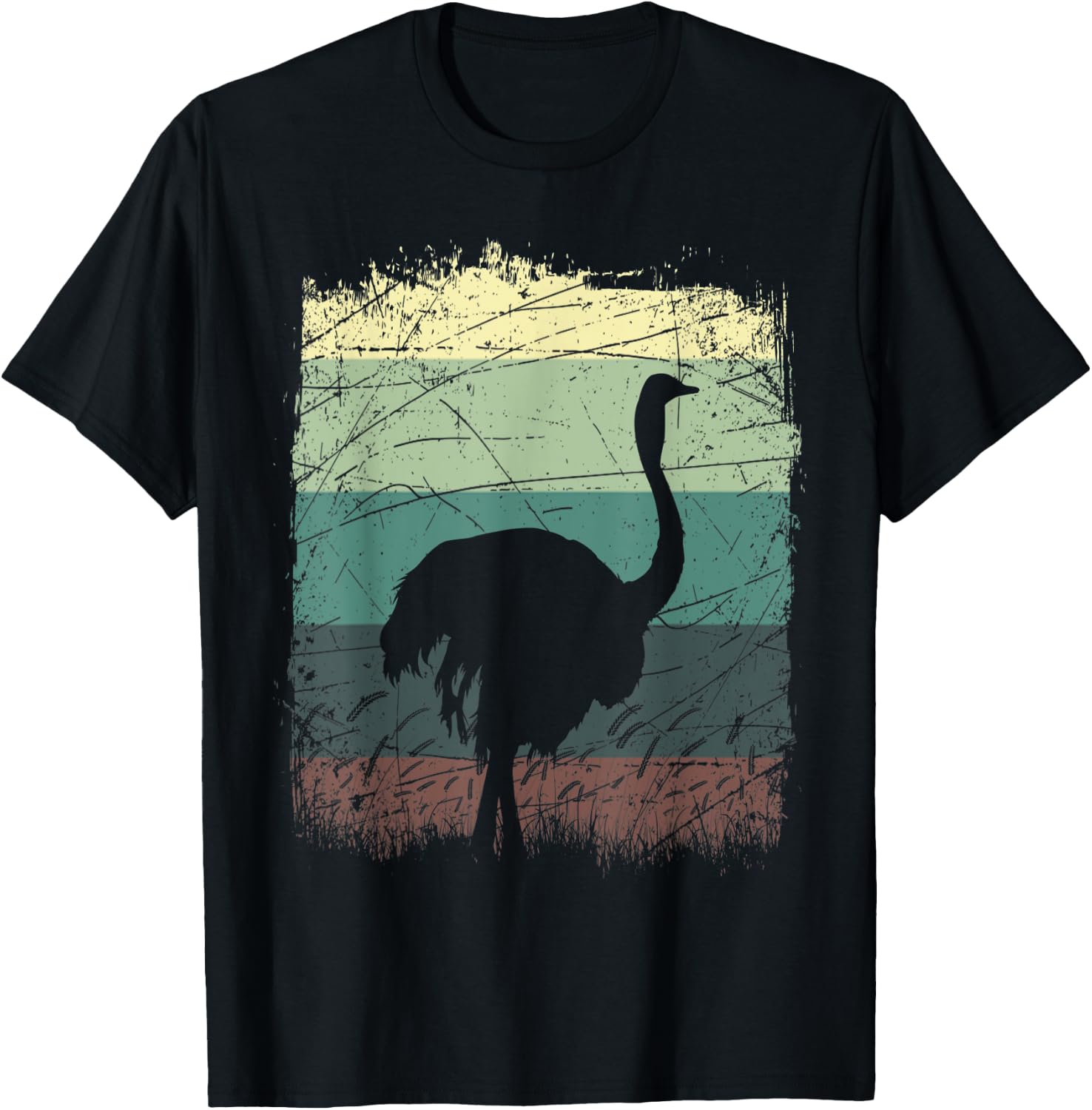 Safari Animal Ostrich T-Shirt - T-Shirt | Black