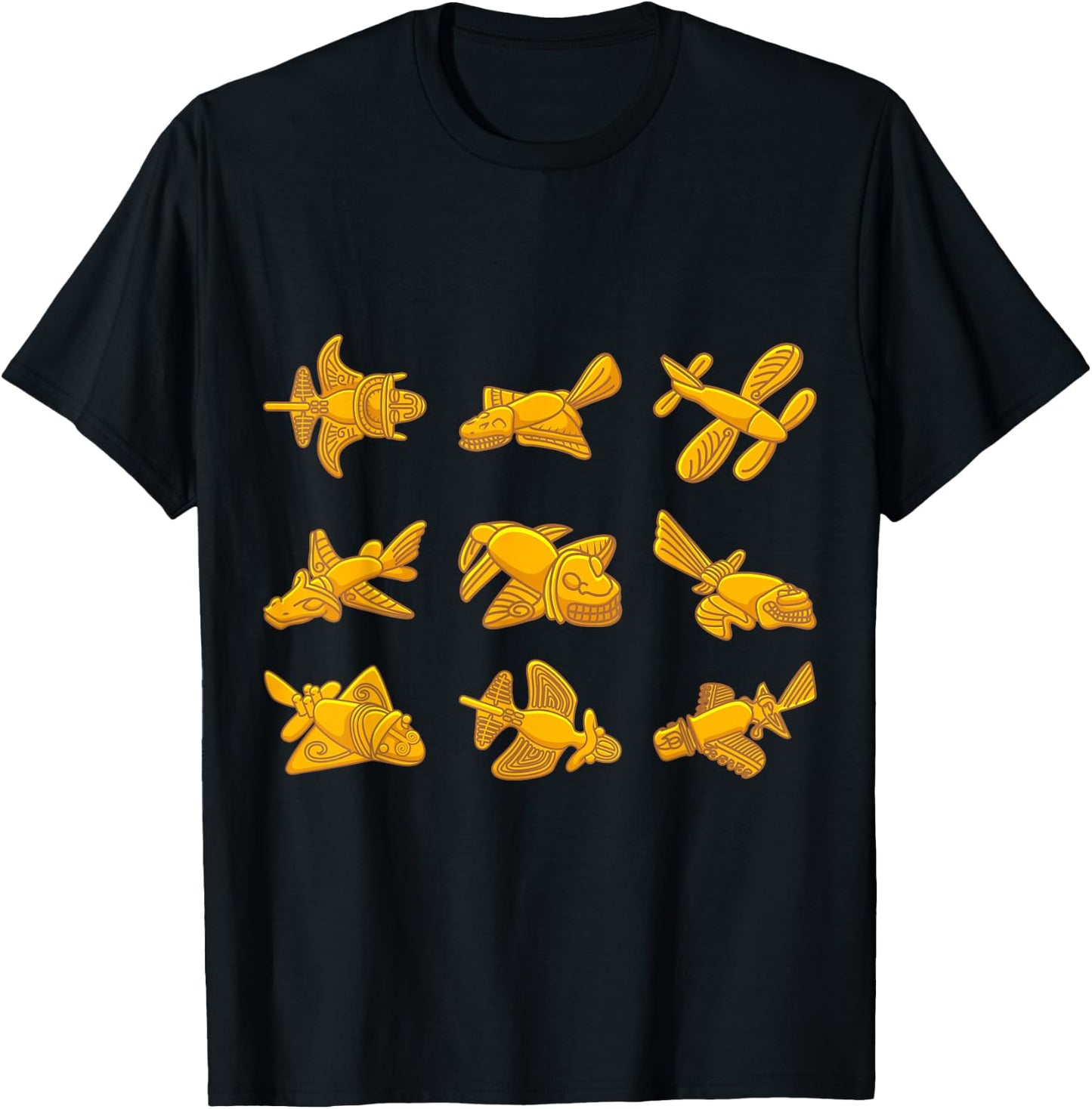 QUIMBAYA PLANE Ancient Alien Theory Quimbaya Artifact T-Shirt - T-Shirt | Black