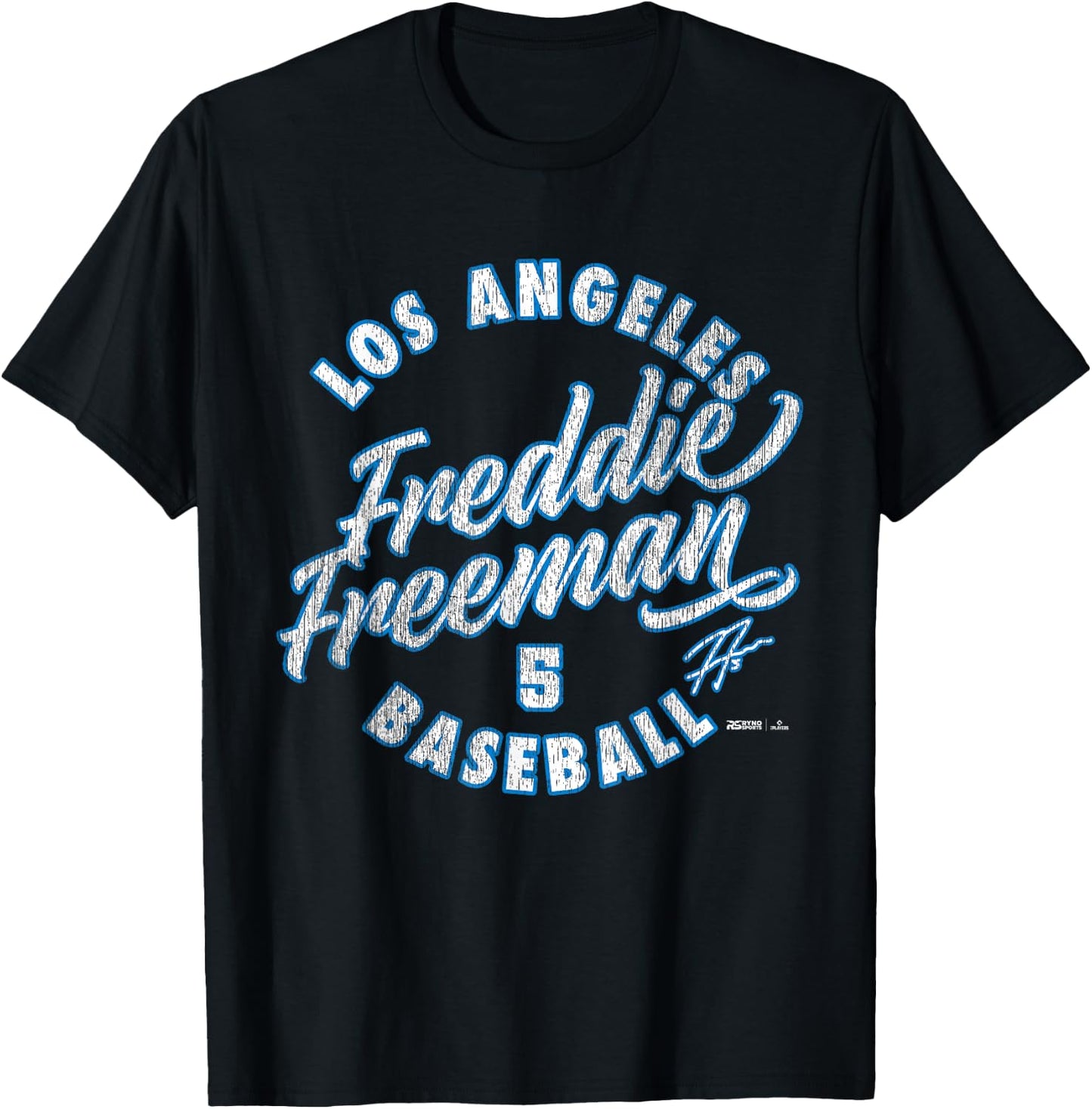 Freddie Freeman Los Angeles Baseball Vintage Cursive MLBPA T-Shirt - T-Shirt | Black