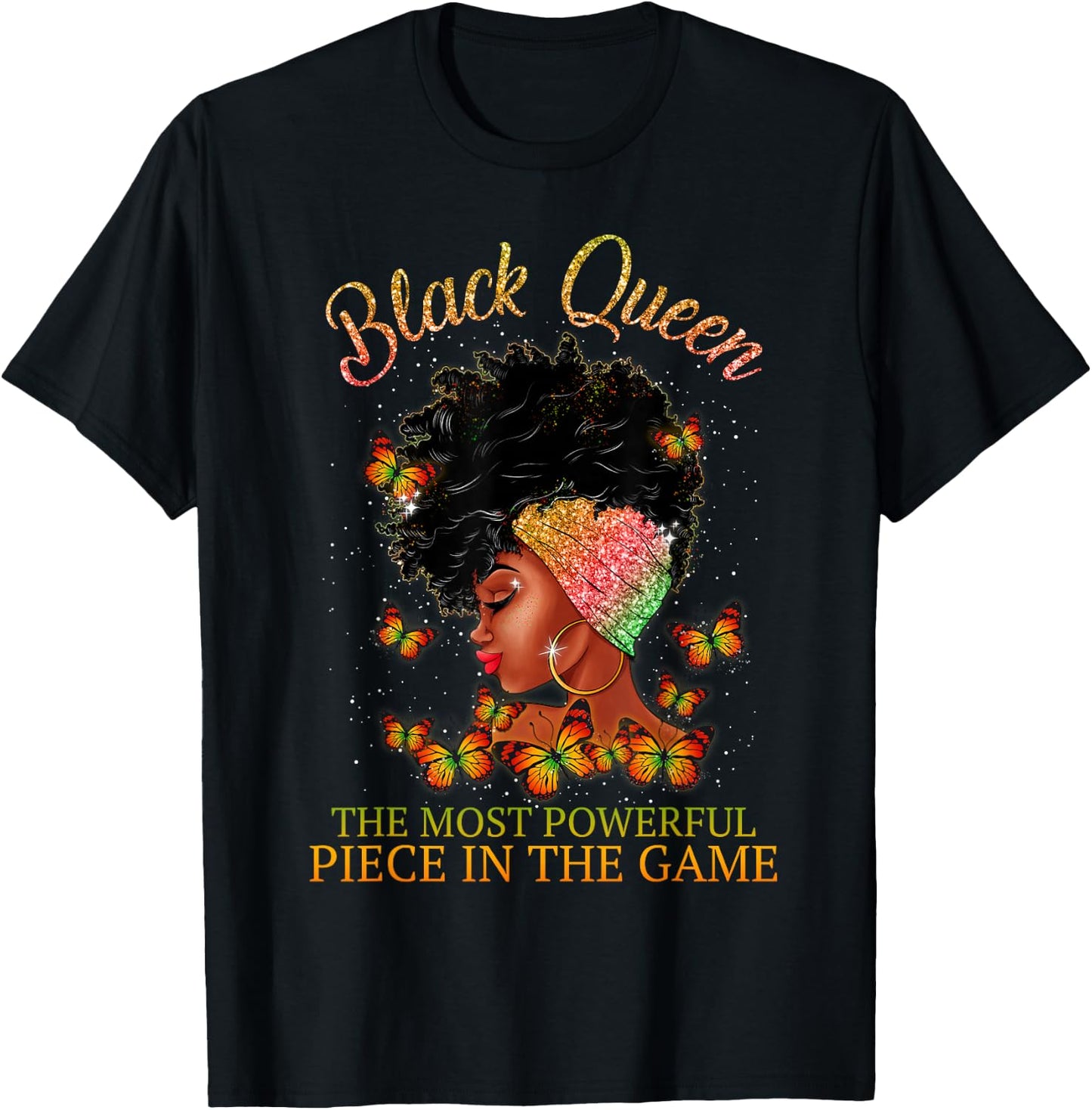 Black Queen The Most Powerful Piece in The Game Melanin Girl T-Shirt - T-Shirt | Black